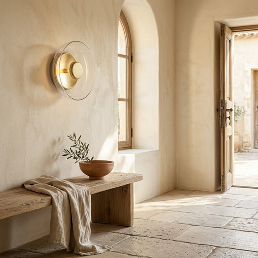 HALO – Applique Murale Disque Verre & Or