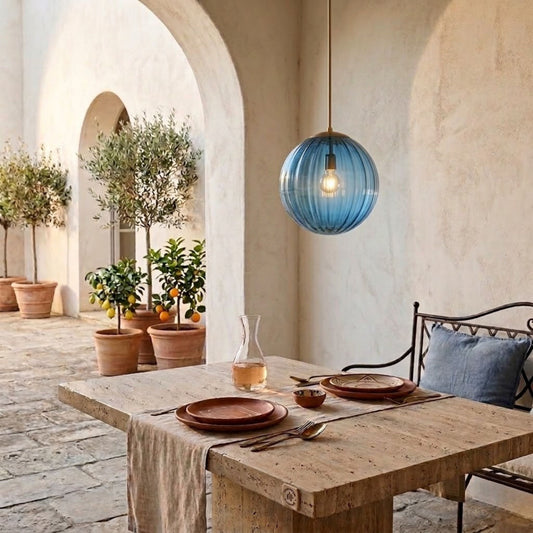 GLOBE — Suspension en Verre Strié