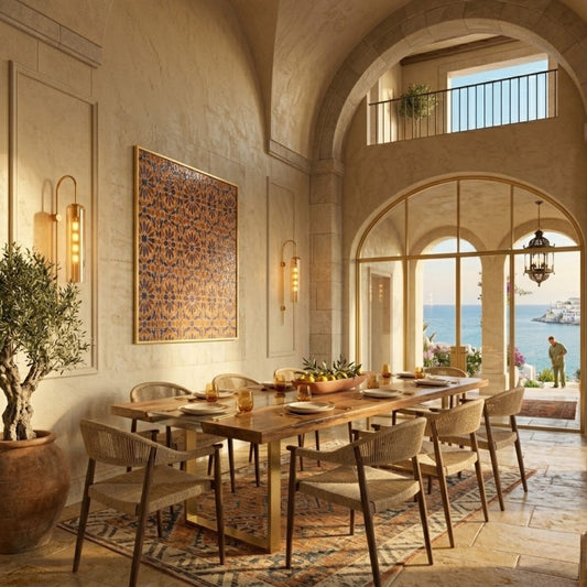 ARCHE – Applique Murale Verre Fumé & Tige Dorée